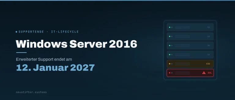 Mehr über den Artikel erfahren Windows Server 2016 Supportende im Januar 2027 – Sind Sie vorbereitet?